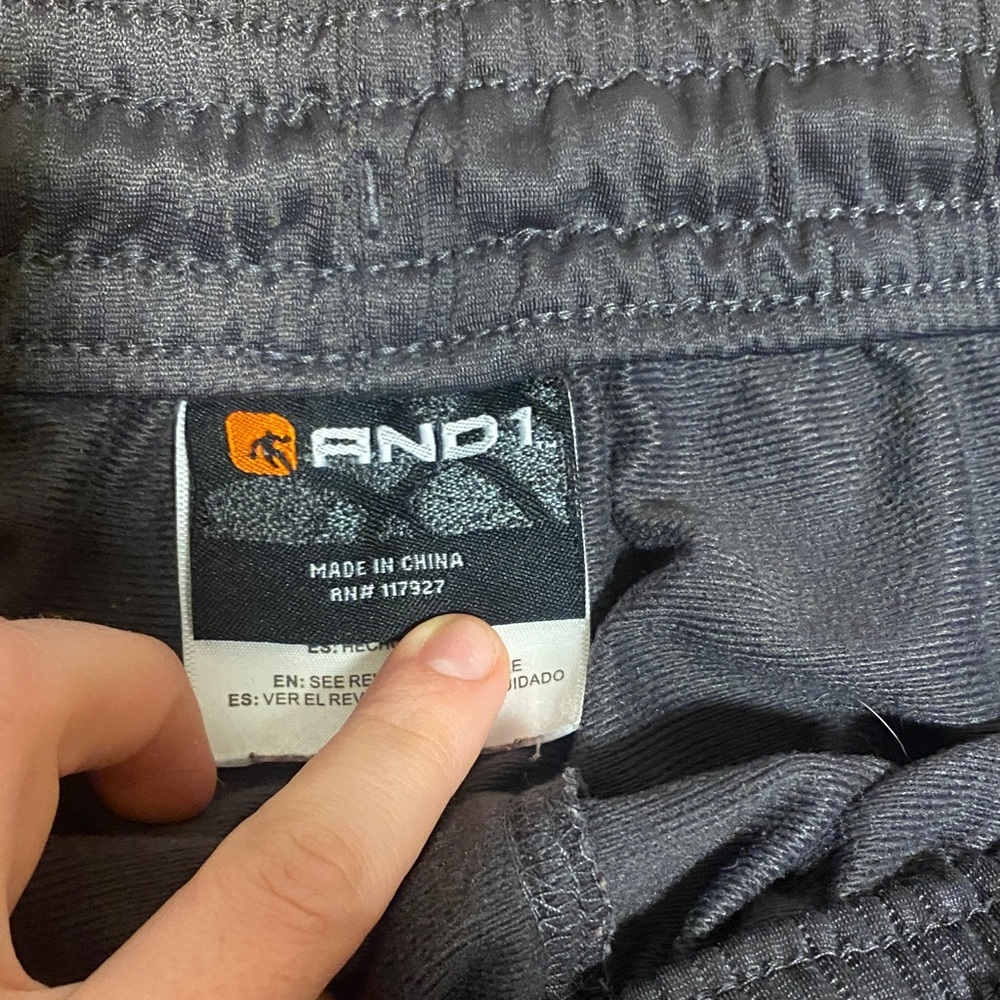 AND1 Black and Gray Track Pants size large - Picture 2 of 5